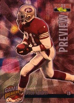 1995 Classic NFL Rookies - Game Breakers Previews #GP5 Deion Sanders Front