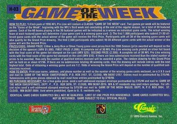 1995 Pro Line - Game of the Week Home #H-03 Ricky Watters / Michael Westbrook Back