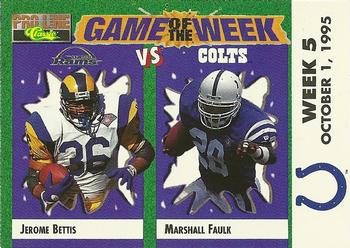 1995 Pro Line - Game of the Week Home #H-05 Jerome Bettis / Marshall Faulk Front