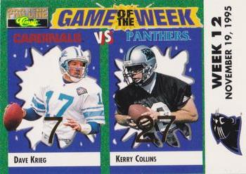 1995 Pro Line - Game of the Week Prizes #H-11 Kerry Collins / Dave Krieg Front