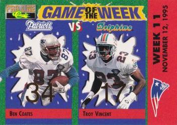 1995 Pro Line - Game of the Week Prizes #V-13 Ben Coates / Troy Vincent Front