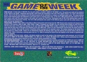 1995 Pro Line - Game of the Week Prizes #V-21 Anthony Miller / Tim Brown Back