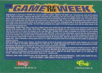 1995 Pro Line - Game of the Week Prizes Foil #H-02 Jeff Hostetler / John Elway Back