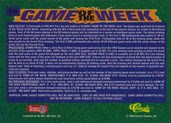 1995 Pro Line - Game of the Week Prizes Foil #V-9 Junior Seau / Randall Cunningham Back