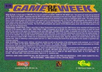 1995 Pro Line - Game of the Week Visitor #V-10 Drew Bledsoe / Steve Young Back
