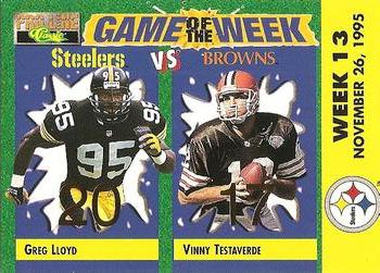 1995 Pro Line - Game of the Week Visitor #V-29 Greg Lloyd / Vinny Testaverde Front
