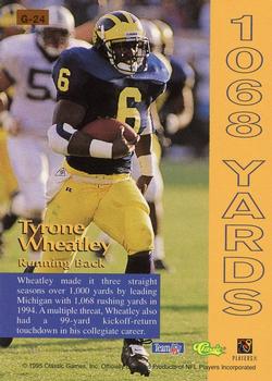 1995 Pro Line - Grand Gainers #G-24 Tyrone Wheatley Back