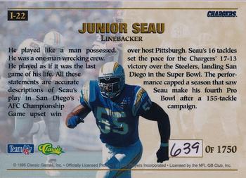 1995 Pro Line - Impact Gold #I-22 Junior Seau Back