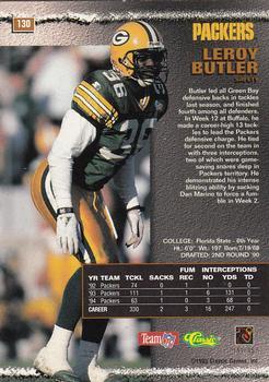 1995 Pro Line - St. Louis National Sports Collectors Convention Silver #130 LeRoy Butler Back