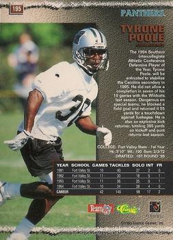 1995 Pro Line - St. Louis National Sports Collectors Convention Silver #195 Tyrone Poole Back