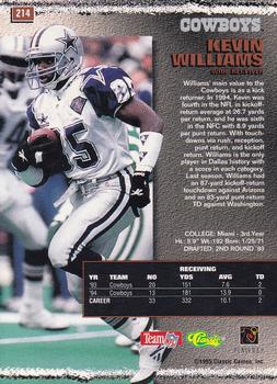 1995 Pro Line - St. Louis National Sports Collectors Convention Silver #214 Kevin Williams Back
