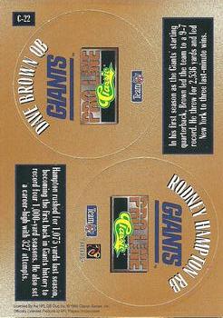 1995 Pro Line - Pogs #C-22 Dave Brown / Rodney Hampton Back