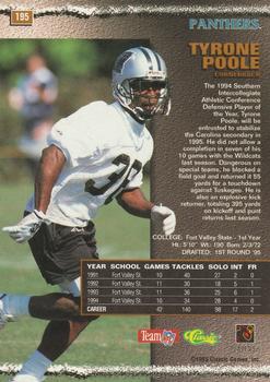 1995 Pro Line - Printer's Proofs #195 Tyrone Poole Back