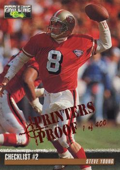 1995 Pro Line - Printer's Proofs #398 Steve Young Front