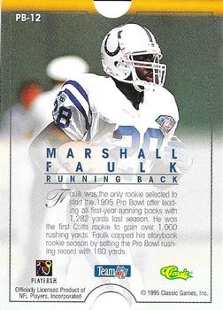 1995 Pro Line - Pro Bowl #PB-12 Marshall Faulk Back