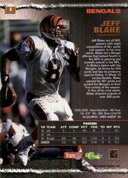 1995 Pro Line - Silver #6 Jeff Blake Back