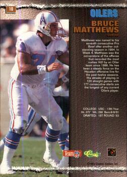 1995 Pro Line - Silver #10 Bruce Matthews Back