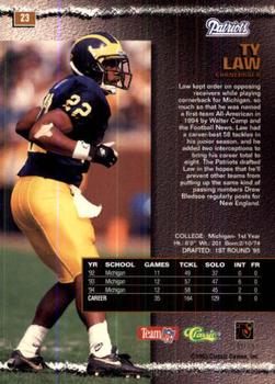 1995 Pro Line - Silver #23 Ty Law Back