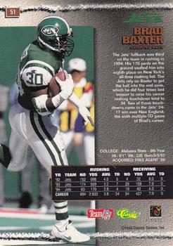1995 Pro Line - Silver #51 Brad Baxter Back