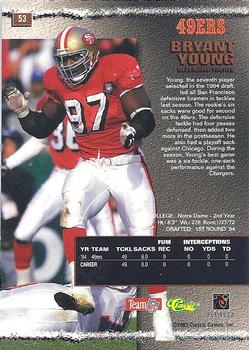1995 Pro Line - Silver #53 Bryant Young Back