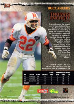 1995 Pro Line - Silver #56 Thomas Everett Back