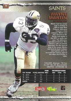 1995 Pro Line - Silver #74 Wayne Martin Back