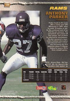 1995 Pro Line - Silver #129 Anthony Parker Back