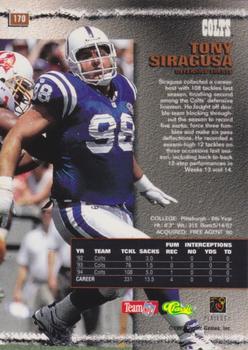 1995 Pro Line - Silver #170 Tony Siragusa Back