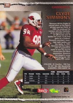 1995 Pro Line - Silver #305 Clyde Simmons Back