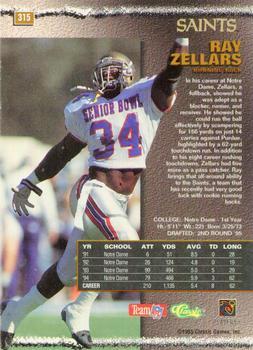 1995 Pro Line - Silver #315 Ray Zellars Back