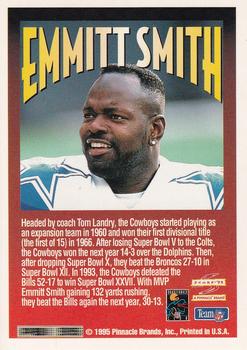 1995 Score Pin-Cards #NNO Emmitt Smith Back