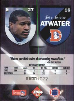 1994 Collector's Edge Excalibur #16 Steve Atwater Back