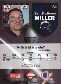 1994 Collector's Edge Excalibur #61 Anthony MIller Back