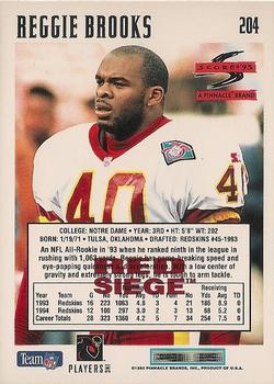 1995 Score - Red Siege #204 Reggie Brooks Back