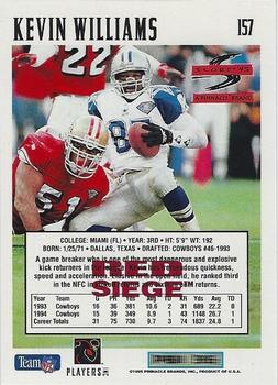 1995 Score - Red Siege Artist's Proofs #157 Kevin Williams Back