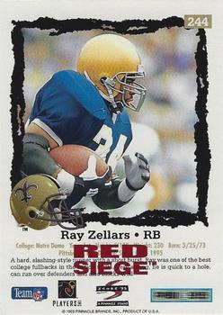 1995 Score - Red Siege Artist's Proofs #244 Ray Zellars Back