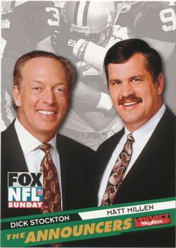1995 SkyBox Impact - NFL on FOX: The Announcers #3 Dick Stockton / Matt Millen Front