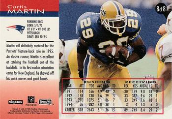 1995 SkyBox Impact - Rookie Running Backs #8 Curtis Martin Back