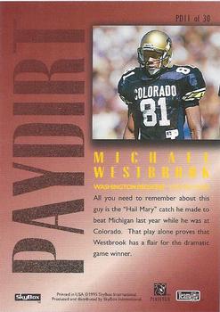 1995 SkyBox Premium - Paydirt Gold #PD11 Michael Westbrook Back