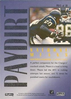 1995 SkyBox Premium - Paydirt Gold #PD15 Natrone Means Back
