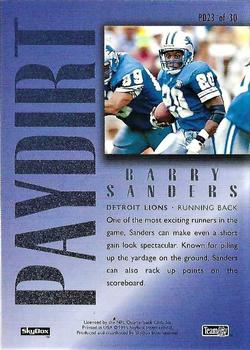 1995 SkyBox Premium - Paydirt Green #PD23 Barry Sanders Back