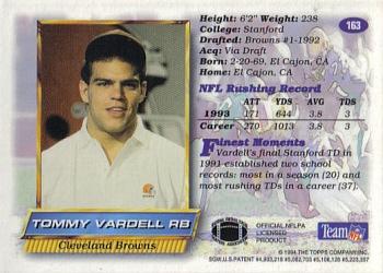 1994 Finest #163 Tommy Vardell Back