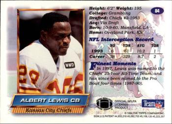 1994 Finest #84 Albert Lewis Back
