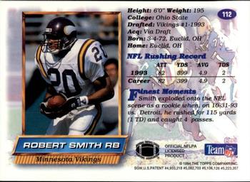 1994 Finest #112 Robert Smith Back