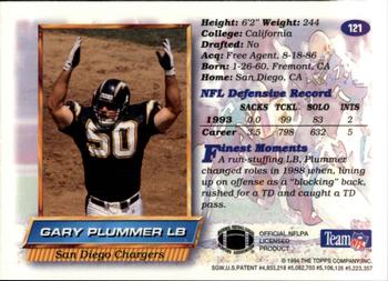 1994 Finest #121 Gary Plummer Back