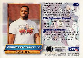 1994 Finest #125 Cornelius Bennett Back