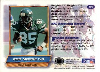 1994 Finest #141 Rob Moore Back