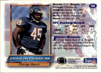 1994 Finest #164 Craig Heyward Back