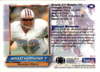 1994 Finest #186 Brad Hopkins Back