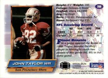 1994 Finest #208 John Taylor Back